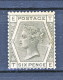 RARITA' UK 1880 Victoria N 52-6 P. Grigio Oliva Lettere Colore In Angoli ET, Tav 13 MNH Centrato. Cat £ 950 = € 1050 - Unused Stamps