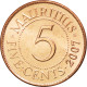 Monnaie, Mauritius, 5 Cents, 2007, SPL, Copper Plated Steel, KM:52 - Mauritius