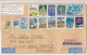 1286FM- BUTTERFLY, BEETLE, FLOWERS, LANDSCAPES, PARACHUTTING, HOUSES, COSTUMES, STAMPS ON REGISTERED COVER, 2000, JAPAN - Brieven En Documenten