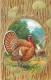 107782-Thanksgiving, Nash Series No 20-2, Tom Turkey Near Stump With Axe, Embossed Litho - Thanksgiving