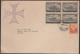 1944-FDC-4 CUBA. REPUBLICA. 1944. DESCUBRIMIENTO DE AMERICA. CRISTOBAL COLON. COLUMBUS. BLOCK 4. PLATE NUMBER. COMPLETE - Neufs