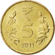 Monnaie, INDIA-REPUBLIC, 5 Rupees, 2011, SPL, Nickel-brass, KM:399.2 - India