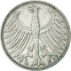 Monnaie, République Fédérale Allemande, 5 Mark, 1951, Karlsruhe, TTB, Argent - 5 Mark