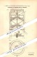 Original Patent - L. Dietz In Buckower Schneidemühle , Kreis Lebus , 1884 , Bürstenmaschine Für Mühle , Buckow !!! - Lebus