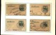 Delcampe - 100251 GERMANIA BELGIEN OVERPRINT 5,8&10c CUT SQUARE POSTAL CARDS-MOUNTED-54 TOWN CANCELS[DCDS BRIDGE,23MM &28MM CDSs] - Deutsche Besatzung