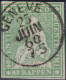 Heimat GE GENEVE 1860-06-25 Voll-Stempel Auf 40Rp.Strubel Berührt Zu#26G - Gebruikt