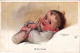 4 Postcards Wally Fialkowska Artist Signed & Numbered Baby With Feeding Bottle  Biberon Ich Kan Es Nicht Erwarten Serie - Fialkowska, Wally