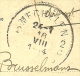 Kaart Met Stempel MALINES Op 18/08/1914 (Offensief W.O.I) Naar Ganshoren, Geschreven "Ontvangen Op 20/2/1915) !! - Zone Non Occupée