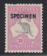 Australia 1915-27 Specimen, Mint Mounted, 3rd Wmk, Type B, Sc# ,SG 43s - Ongebruikt