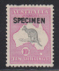 Australia 1915-27 Specimen, Mint Mounted, 3rd Wmk, Type B, Sc# ,SG 43s - Mint Stamps