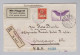 Schweiz Flugpost 1925-05-25 R-Brief Nach Chicago - First Flight Covers