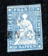 10028  Switzerland 1855 Zumstein #23Ca  (o)  Michel #14 IIAyob Milch Blau - Usados