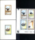 BIRDS-COMMON OSTRICH-WWF-SET OF 4 DELUXE CARDS WITH SETENANT BLOCK-CHAD-1996-ERROR-MNH-SCARCE-D2-10 - Autruches