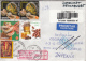 PAINTED EASTER EGGS, DRAGON, HEALTHY FOOD, JESUS ICON, STAMPS ON REGISTERED COVER, 2014, ROMANIA - Covers & Documents