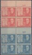 1940-221 CUBA REPUBLICA. 1940 2c Ed.339 REPERTORIO MEDICO GUTIERREZ. PLATE NUMBER. MNH. BLOCK 4. - Neufs