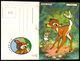 POSTAL Com LIVRO DISNEY Com BAMBI - Autorizado Pelos C.T.T. / CTT - Taxa De Carta. PORTUGAL Vintage Disney Postcard Book - Lettres & Documents