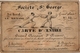 1   CARTE D'ENTREE   FENCING ESCRIME FECHTEN  Societé St George Local Le Renard Grand Place N°23 ANVERS - Escrime