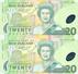 New Zealand, Uncut Block Of 2 X 20 $ Banknotes, Pick CS187b, With Folder, 1999 ! - Nouvelle-Zélande