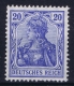 Deutsches Reich: Mi Nr 87Id MH/* Falz/ Charniere  Hellultramarin  Fr Dr - Neufs