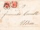 LV121 - 5 Luglio 1858 - Lettera Con Testo Da Vicenza A Udine  Con 2 Valori Di 15 Cent. Rosso 3° Tipo .Leggi... - Lombardo-Veneto