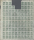 ** Thailand: 1943 'Indo-China War Monument' 3s. Greyish Green Two Sheets With Mis-perforation, Complete Sheet IMPERFORAT - Thaïlande