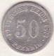 Empire. 50 Pfennig 1876 C (FRANKFURT) , En Argent - 50 Pfennig