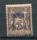 4955  DEDEAGH   N°  6*     1pi S. 25c Noir Sur Rose (bleu)  Timbre De France  Surchargé   TB - Unused Stamps