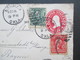 USA 1908 Ganzsachenumschlag Mit Zusatzfrankur Franklin / Washington Normal Okla - Münnerstadt. Route V. 4 Stempel - Brieven En Documenten