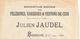 Lettre Commerciale Ancienne/Manufacture Pèlerines Vareuses & Vestons De Cuir/Julien JAUDEL/Besançon/DOUBS/1916   FACT315 - Kleding & Textiel