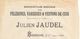 Lettre Commerciale Ancienne/Manufacture Pèlerines Vareuses & Vestons De Cuir/Julien JAUDEL/Besançon/DOUBS/1916   FACT315 - Kleidung & Textil