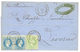 739 1872 3s + 10s(x2) Canc. CONSTANTINOPEL On Cover Via BRINDISI To ITALY. Vvf. - Levante-Marken