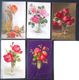 Cpa Lot 5x LITHO CHROMO ILLUSTRATEUR ART NOUVEAU CATHARINA KLEIN ROSE DANS GRAND VASE VERRE - Colecciones Y Lotes