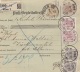 * ÖSTERREICH 1902 - 3 Heller Nachporto + 10 H Ganzsache + 2x2 H + 20 H + 2x30 H Auf Paketkarte Gel.1902 Von Wien Na ... - Abarten & Kuriositäten