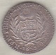 Perou . 1/2 Real 1855 MB . Argent. Rare.  KM# 144.7 - Peru