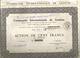 Action De Cent (100 ) Francs , Compagnie Internationale De Gestion ,Paris , 1928, 344/8000 , 2 Scans, Frais Fr 1.95 E - Autres & Non Classés