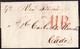 1828. LONDRES A CÁDIZ. MARCA ANGLETTERRE ROJO. PORTEO 2/2 CHELINES/PENIQUES Y PROTEO 11R REALES. INTERESANTE CARTA. - ...-1840 Prephilately