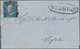 00867 Italien - Altitalienische Staaten: Sizilien: 1859, 2 Grana Ultramarin, First Plate, On A Letter Addr - Sicilia