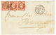 390 1856 Superbe Bande De 3 Du 80c (n°17) Sur Lettre De PARIS Pour PALERME (SICILE). TTB. - 1853-1860 Napoleon III