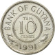 Monnaie, Guyana, 10 Cents, 1991, TTB, Copper-nickel, KM:33 - Guyana