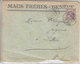 PERFORE - NUM 68B SUR LETTRE AVEC LOGO PRIVE - MAUS FRERES- GENEVE - 1903 - COTE 50.-- CHF - Gezähnt (perforiert)