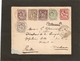 1902 Lettre Affranchissement Composé 6 Couleurs - Autres & Non Classés