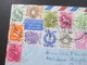 Israel 1966 Beleg Mit Schöner Buntfrankatur Mit 15 Marken!! Luftpost Nach Bremerhaven - Lettres & Documents