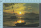 CPM - Canada Quebec - Coucher De Soleil Sur Le Lac, Used In 1984 + Stamp Timbre - Cape Breton