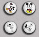 Mickey And Minnie BADGE BUTTON PIN SET 11 (1inch/25mm Diameter) 175 DIFF - Pin's