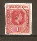 LEEWARD ISLANDS 1938 1d SCARLET (DIE A) WITH UNLISTED "WHITE PATCH ON JAW LINE" VARIETY FINE USED ON PIECE - Leeward  Islands