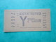 TICKET  Métro  RATP  PARIS " Y "  - 2° Classe  - 1960 - TBE - Mondo