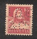 Perfin/perforé/lochung Switzerland No YT138 1914 William Tell   I.D.E.  & C°  I.D. Eisenstein & Co AG  Sankt Gallen - Perfin