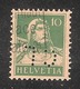 Perfin/perforé/lochung Switzerland No YT161 1921-1942 William Tell  Credit Lyonais, Agence De Geneve - Perforés