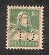 Perfin/perforé/lochung Switzerland No YT161 1921-1942 William Tell  Credit Lyonais, Agence De Geneve - Perfin