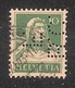 Perfin/perforé/lochung Switzerland No YT161 1921-1942 William Tell  B.C.  F.  Banque Cantonale Fribourgeoise - Perfin